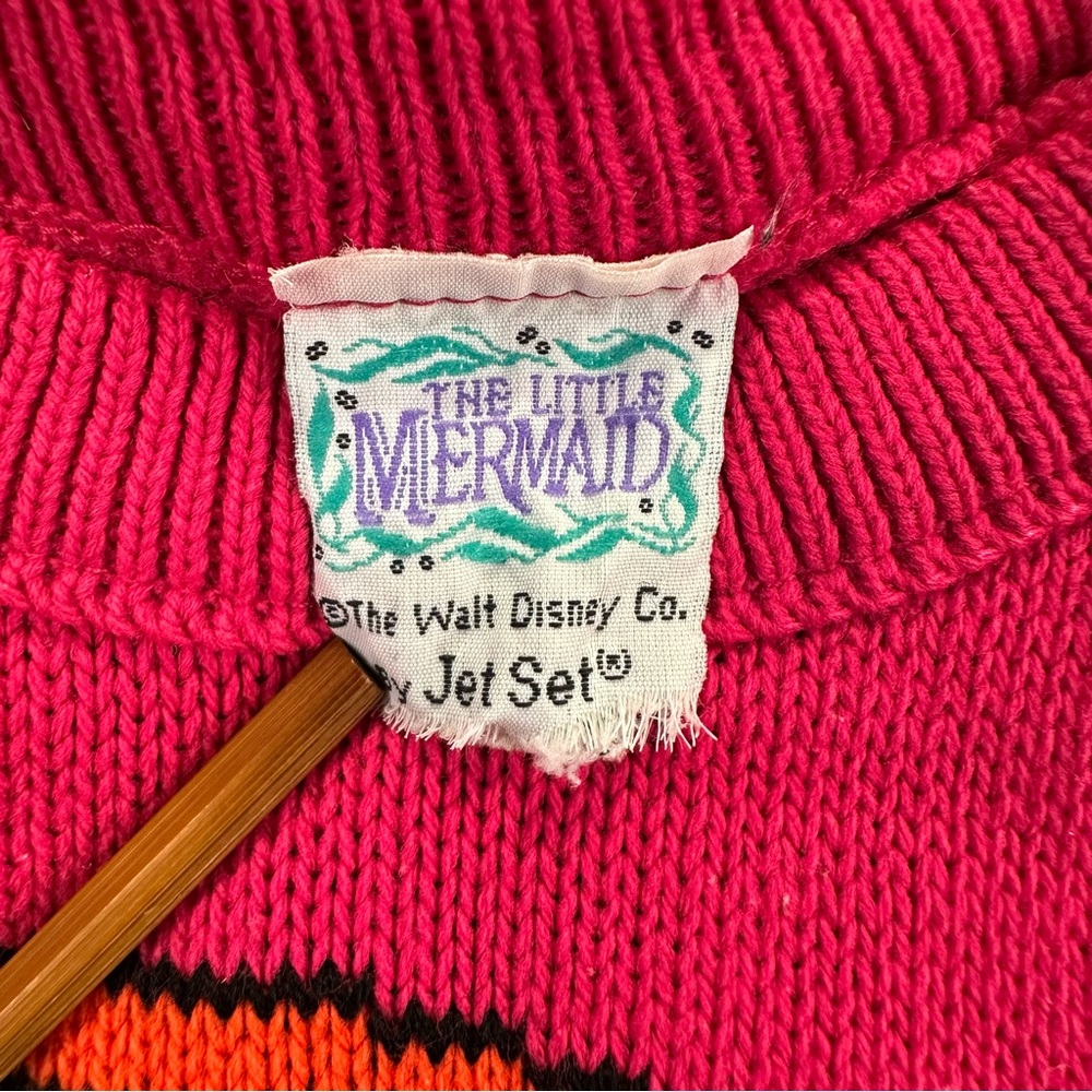 Vintage Disney Little Mermaid Girls Knit Cartoon Movie Sweater Size Small 4/5 - Picture 3 of 13